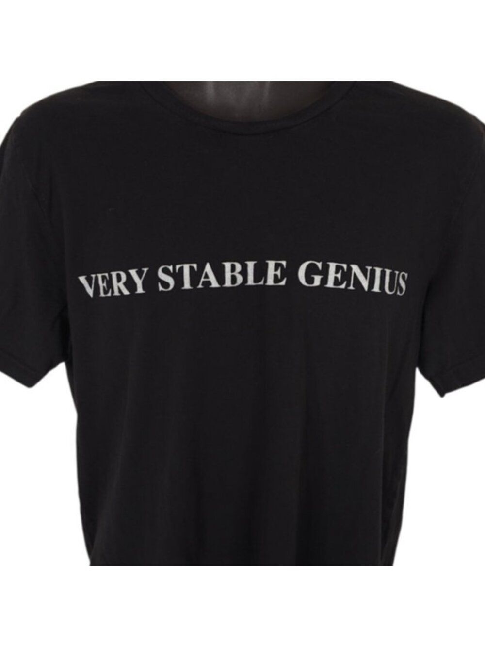 Very Stable Genius T Shirt Mens Size Large Black Made In USA